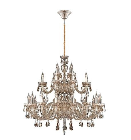 Brandy 28 Light Chandelier with Cognac Brandy Crystal Shade