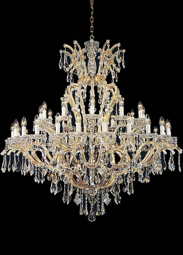 37 Lights Maria Theresa crystal chandelier dressed with clear crystal