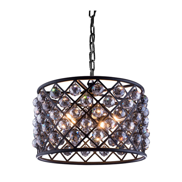 Madison Mocha Brown Six-Light Pendant with Royal Cut Silver Shade Crystals