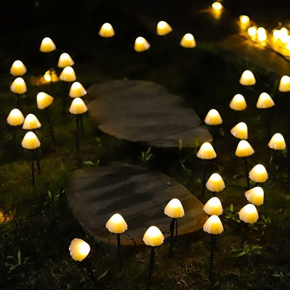 Outdoor Mini Mushroom RGB Solar 16.40 ft String Lights