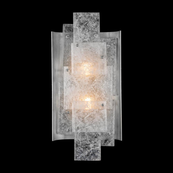 Wall Sconce, 2-Light, Silver Leaf, Cast Glass, 18"H (910850-1ST NH15)