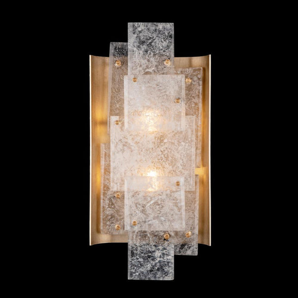 Wall Sconce, 2-Light, Gold Leaf, Cast Glass, 18"H (910850-2ST NH16)