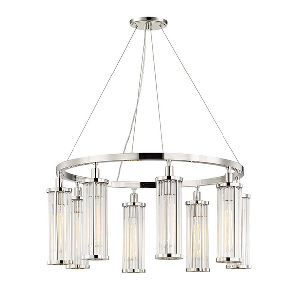 Pendant, 8-Light, Polished Nickel, 31.25"W (9130-PN A2KVA)