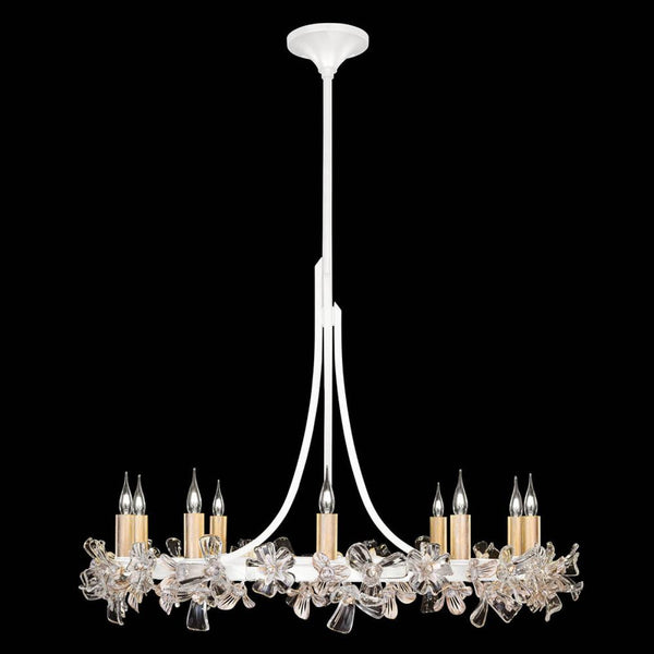 Chandelier, Round, 10-Light, White, 34.5"W (915240-3ST NLYX)