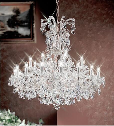 Chrome Twenty Five-Light Chandelier with Crystalique Accents