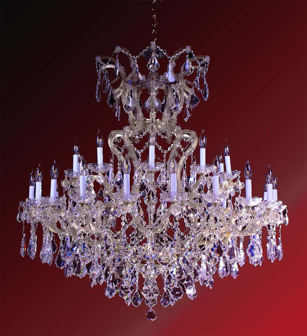 31 Lights Maria Theresa crystal chandelier dressed with clear crystal