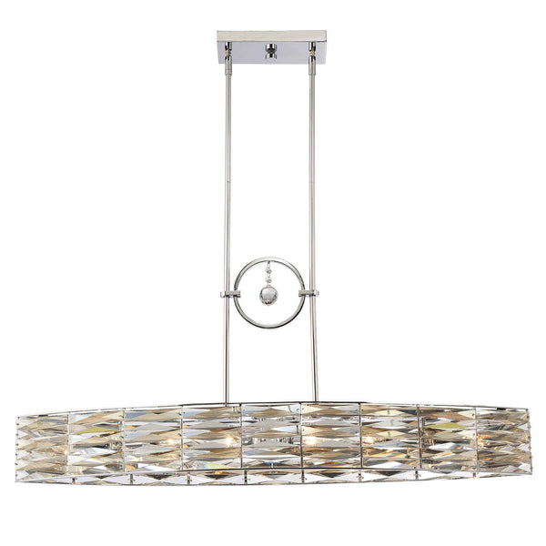 Polished Chrome Six-Light Linear Pendant