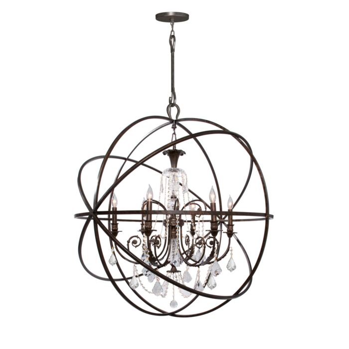 Solaris 6-Light Hand Cut Crystal Chandelier