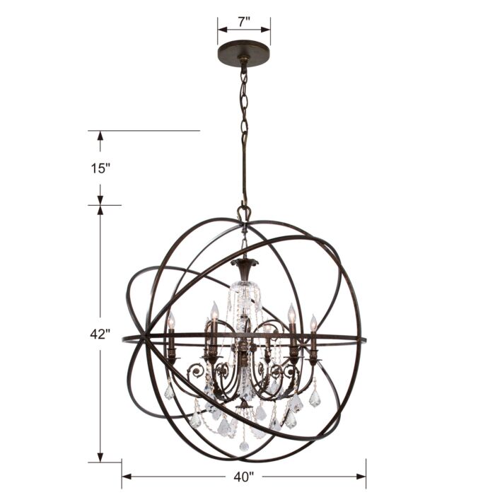 Solaris 6-Light Chandelier in English Bronze