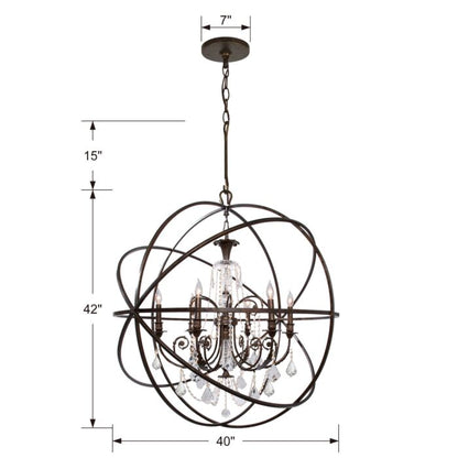 Solaris 6-Light Chandelier in English Bronze