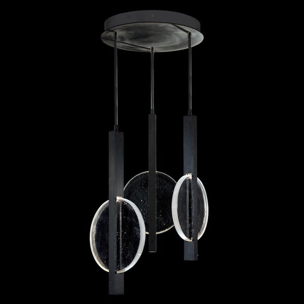 Pendant, 6-Light, LED, Black, Clear Glass, 16"W (922240-1ST RGTC)