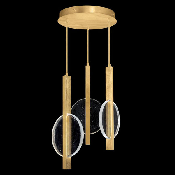 Pendant, 6-Light, LED, Gold, Clear Glass, 16"W (922240-3ST RGTP)