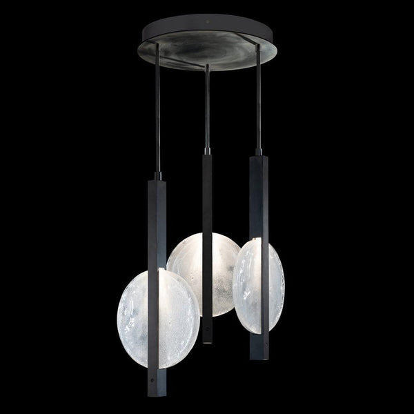 Pendant, 6-Light, LED, Black, White Glass, 16"W (922640-1ST RGT4)