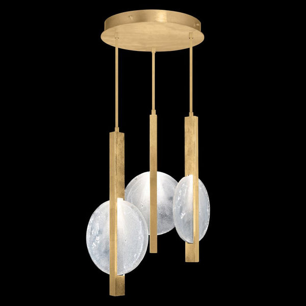 Pendant, 6-Light, LED, Gold, White Glass, 16"W (922640-3ST RGTG)