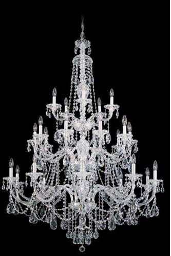 Silver 25-Light Clear Heritage Handcut Crystal Chandelier, 45W x 61H x 45D