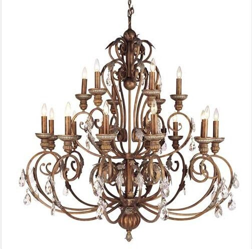 Bronze Eighteen-Light Chandelier