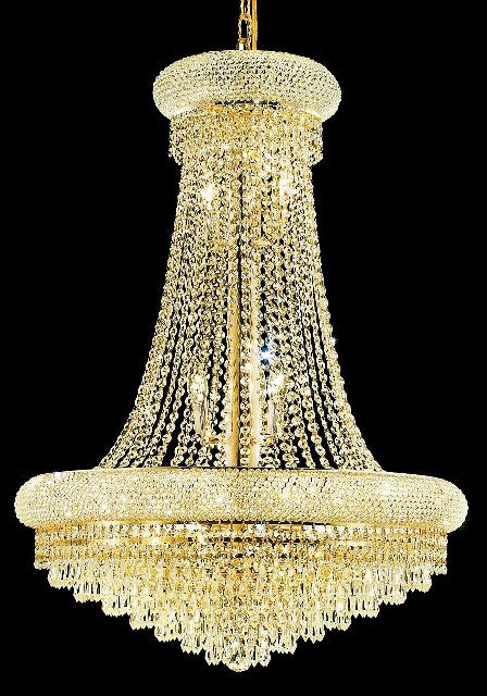 14 Light crystal chandelier gold plated