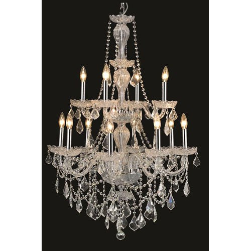 Crystal Chrome 12 Light 41-in Chandelier