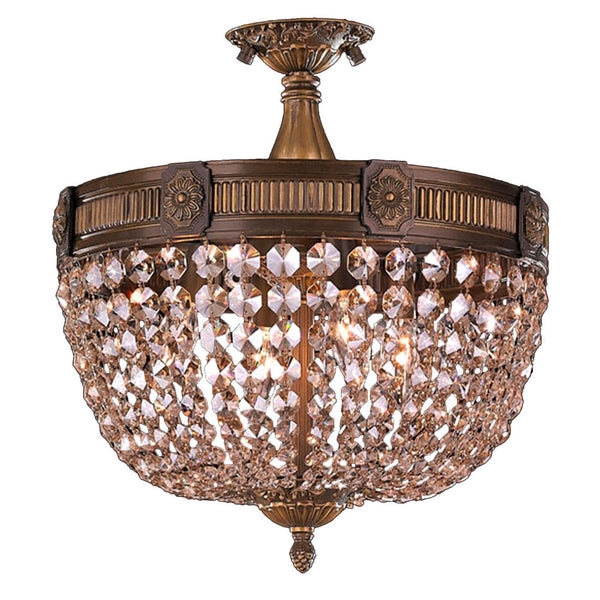 Antique Bronze Four-Light Semi-Flush