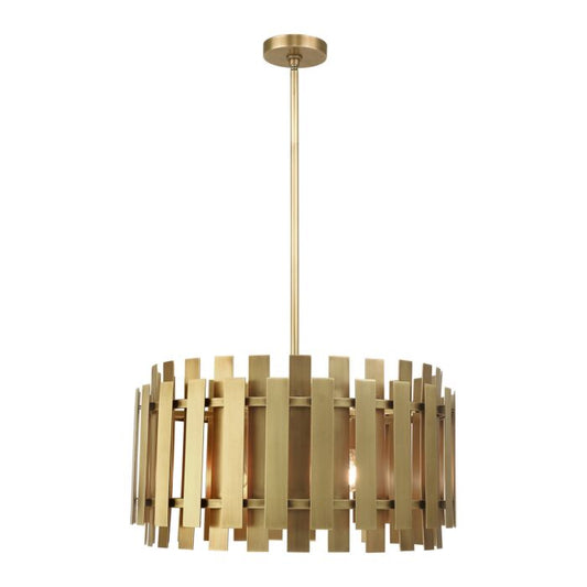 Greenwich 5-Light Chandelier in Natural Brass