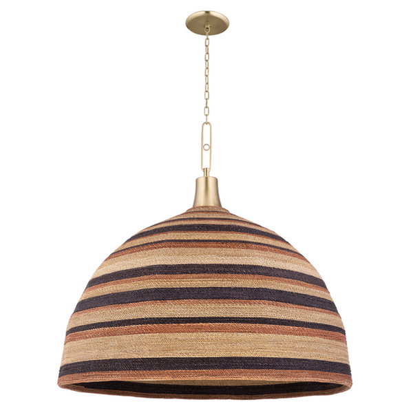 Beach Pendant, 1-Light, Aged Brass, 40"W (9340-AGB A5LJC)