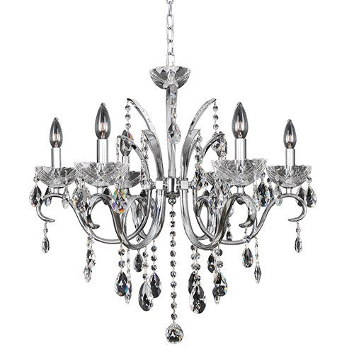 Six-Light 26-Inch Wide Chandelier with Firenze Clear Crystal