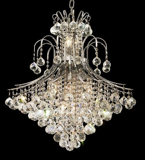 15 Light chrome crystal chandelier in chrome finish