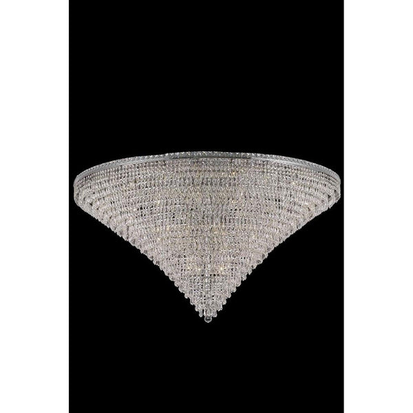 Tranquil Chrome 48-Light 60-Inch Flush Mount with Royal Cut Crystal