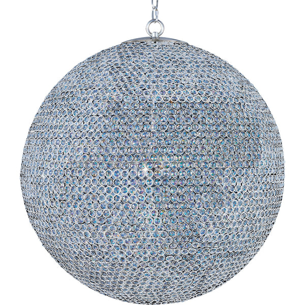 International Glimmer Plated Silver Eighteen-Light Chandelier