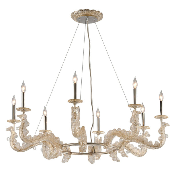 Cielo Gold Leaf Eight-Light Chandelier