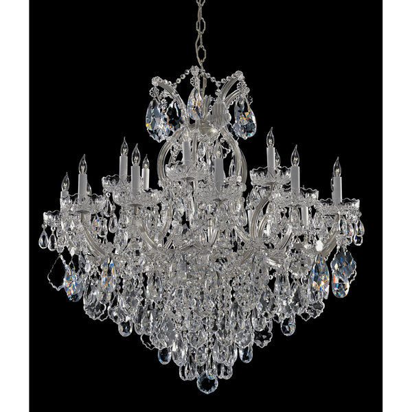 Maria Theresa Polished Chrome Nineteen-Light Chandelier with Hand Cut Crystal