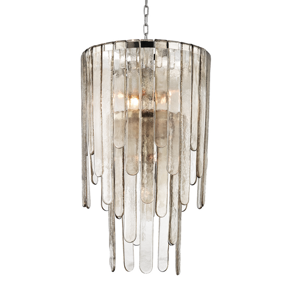 Pendant, 9-Light, Polished Nickel, Light Bronze Shade, 20"W (9418-PN 9ZD90)