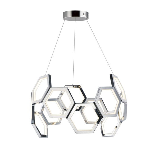 Polygon 1-Light LED Pendant in Polished Chrome