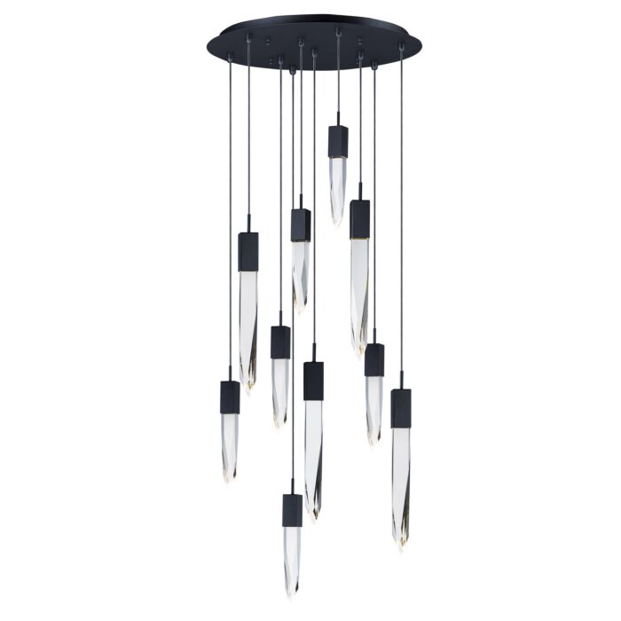 Quartz 10-Light LED Pendant in Black