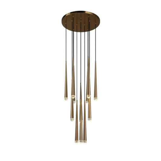 Renaie 12-Light LED Pendant in Aged Gold Brass