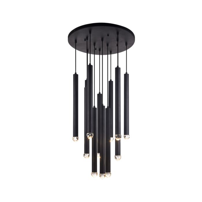 Reign 12-Light LED Pendant in Matte Black