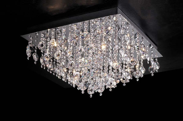 16 lights crystal chandelier in polished chrome finish