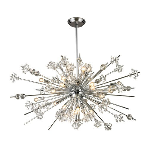 Starburst Polished Chrome 29-Light Chandelier