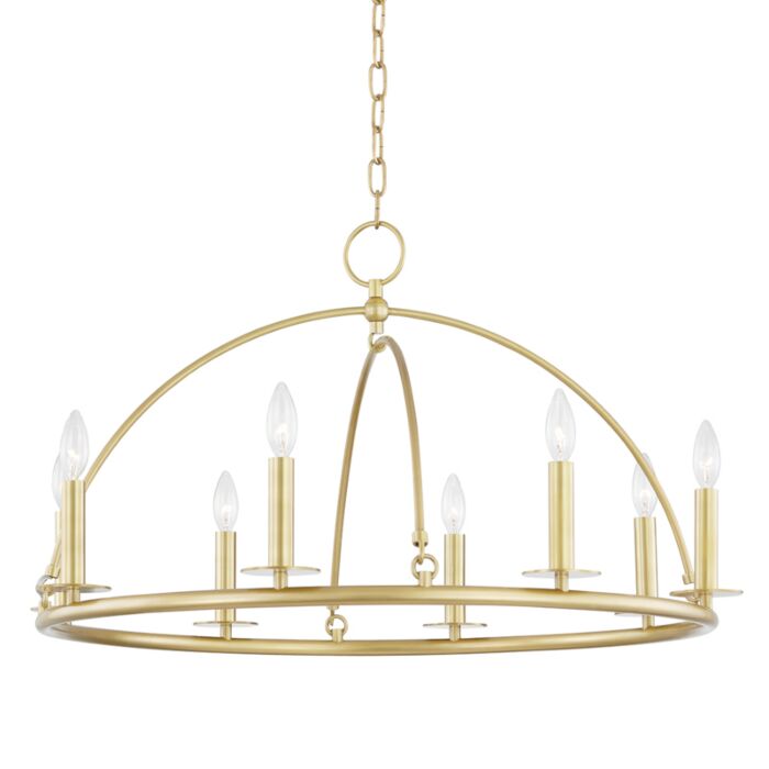 Lynden 8-Light Pendant in Aged Brass