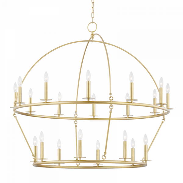 Chandelier, 20-Light, Aged Brass, 47"W (9549-AGB A8K6Y)