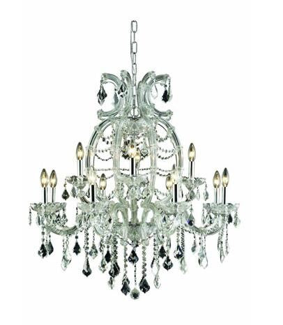 Chrome 12 Light 35.5-in Chandelier