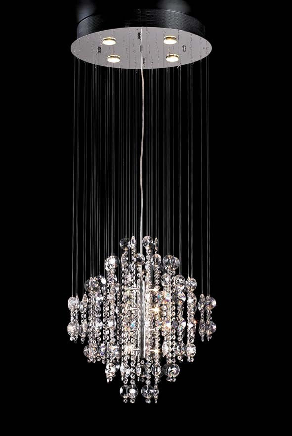 12 lights modern crystal chandelier in polished chrome finish