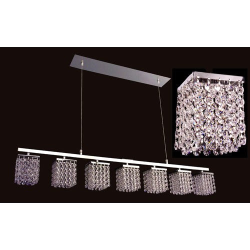 Bedazzle Chrome Seven-Light Pendant with Crystal Accents