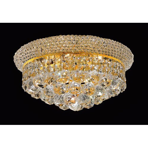 Primo Gold Six-Light Flush Mount with Royal Cut Clear Crystal