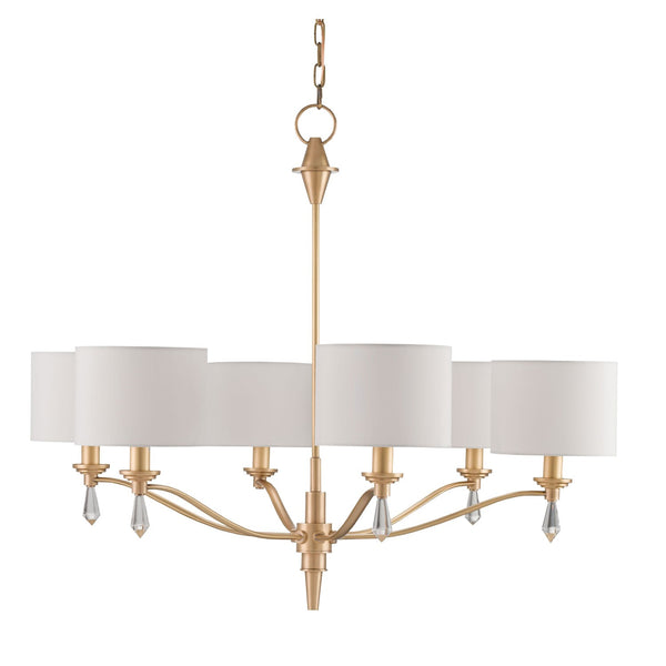 Brass Six-Light Chandelier