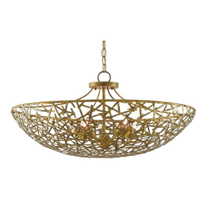 Confetti 5-Light Chandelier in Hand Rubbed Gold Leaf