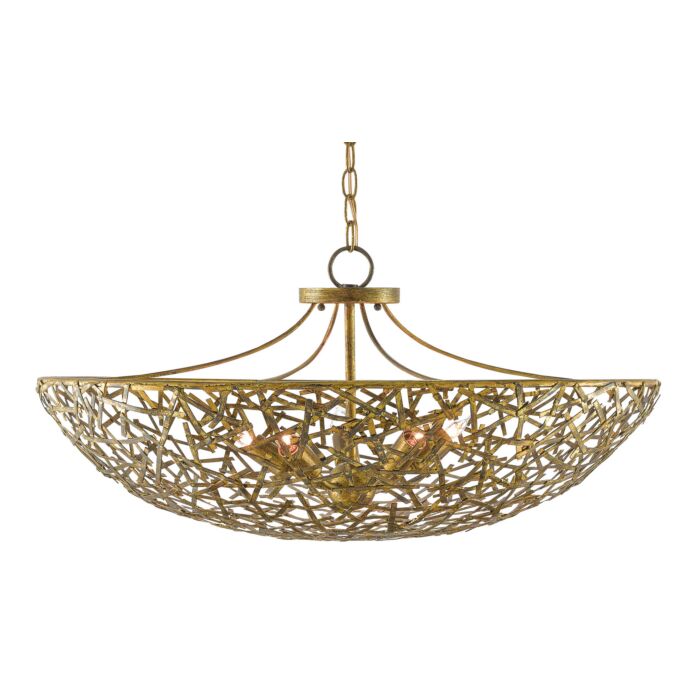 Confetti 5-Light Chandelier in Hand Rubbed Gold Leaf