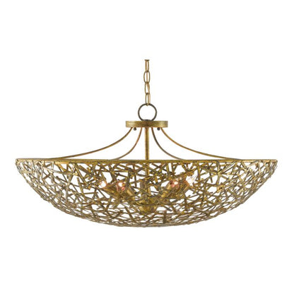 Confetti 5-Light Chandelier in Hand Rubbed Gold Leaf