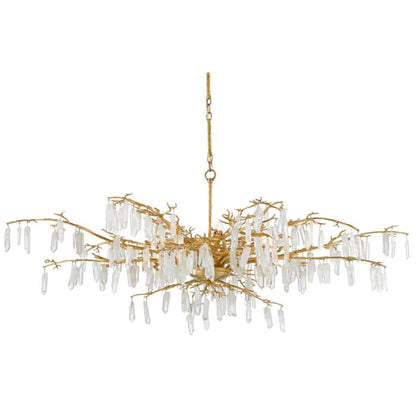 Aviva Stanoff 8-Light Chandelier in Washed Lucerne Gold with Natural