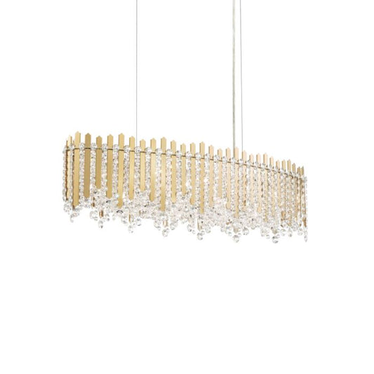 Chatter 12-Light Linear Pendant in Gold Mirror